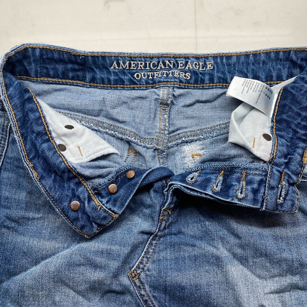 American Eagle Outfitters Distressed Blue Mini Skirt - Picture 3 of 4